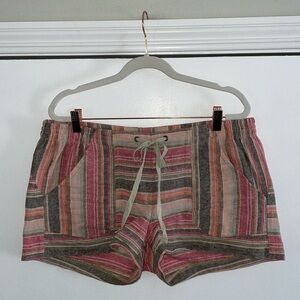 Jolt Multi Colored Linen/Cotton Blend Short with Drawstring Front | 11